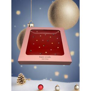 Kate Spade Christmas Dot Red Square Tray